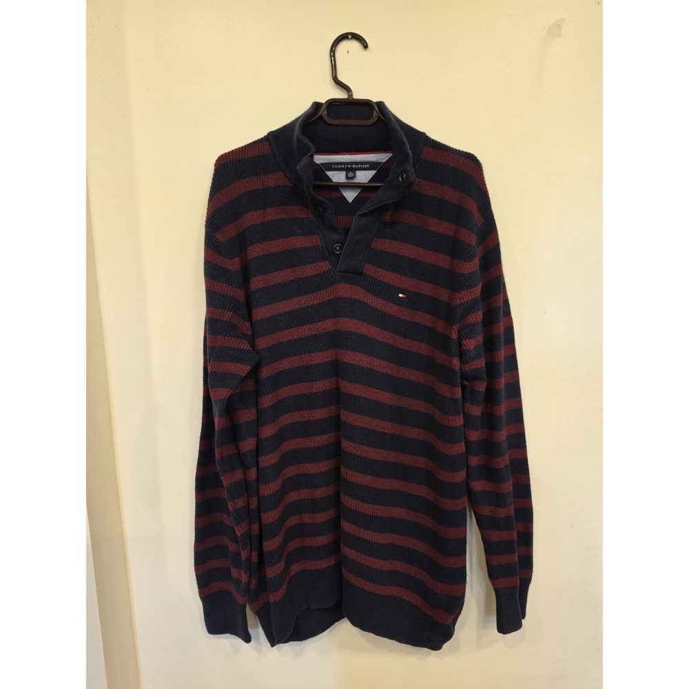 Tommy Hilfigure Y2K Vintage Long Sleeve Pullover 1/4 Button Up Cotton Size XL